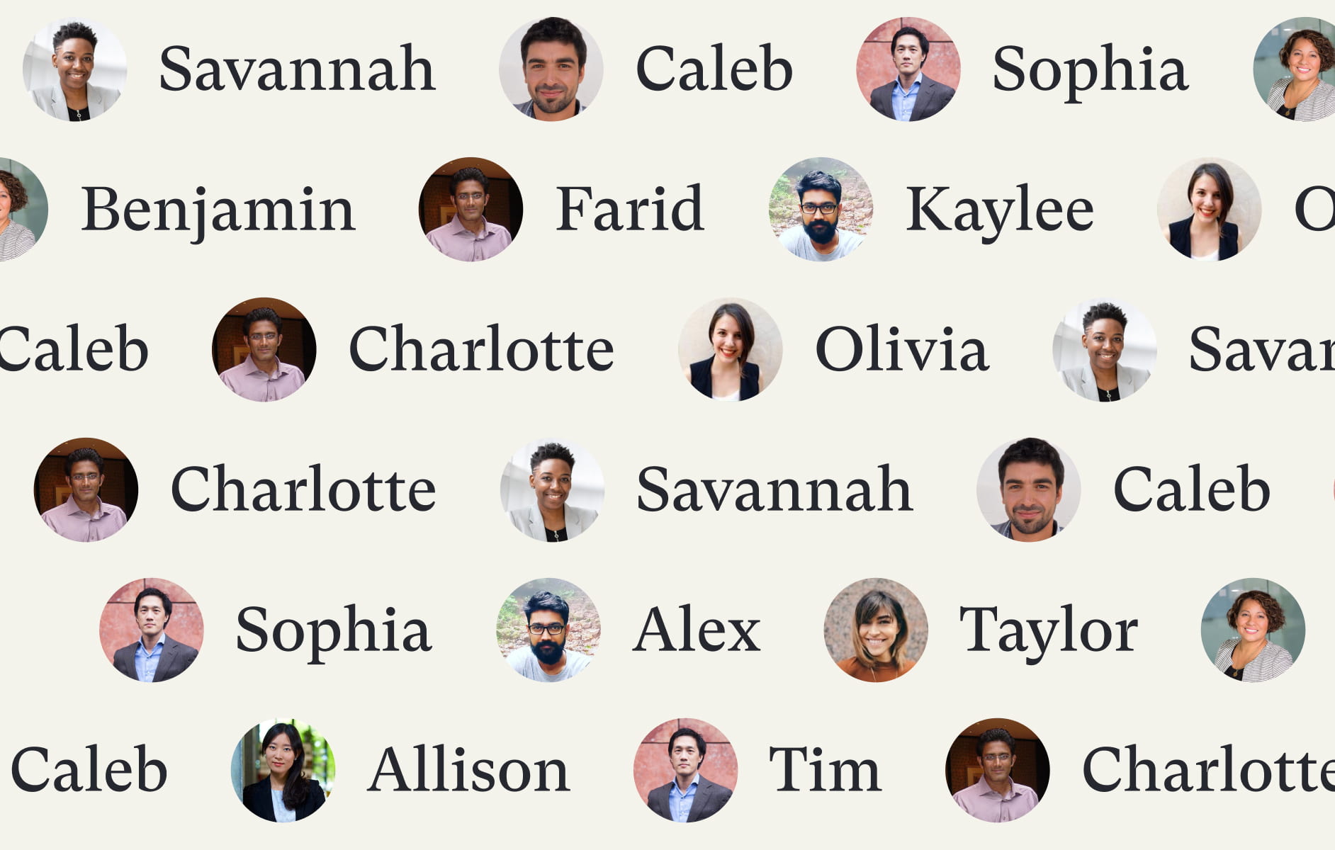 D.Law image device - profile images in circles with accompanying names