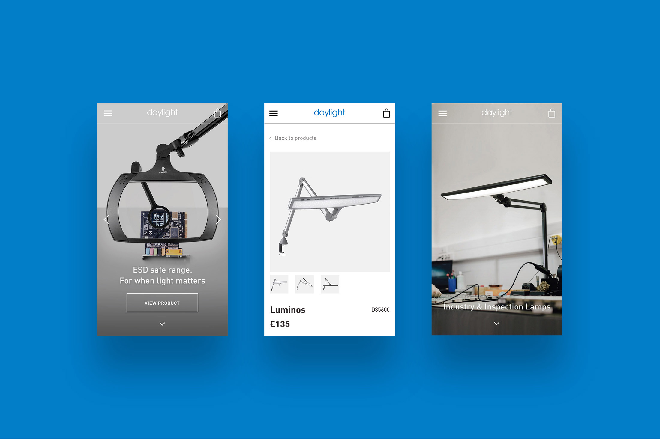 mobile views of the new Daylight website