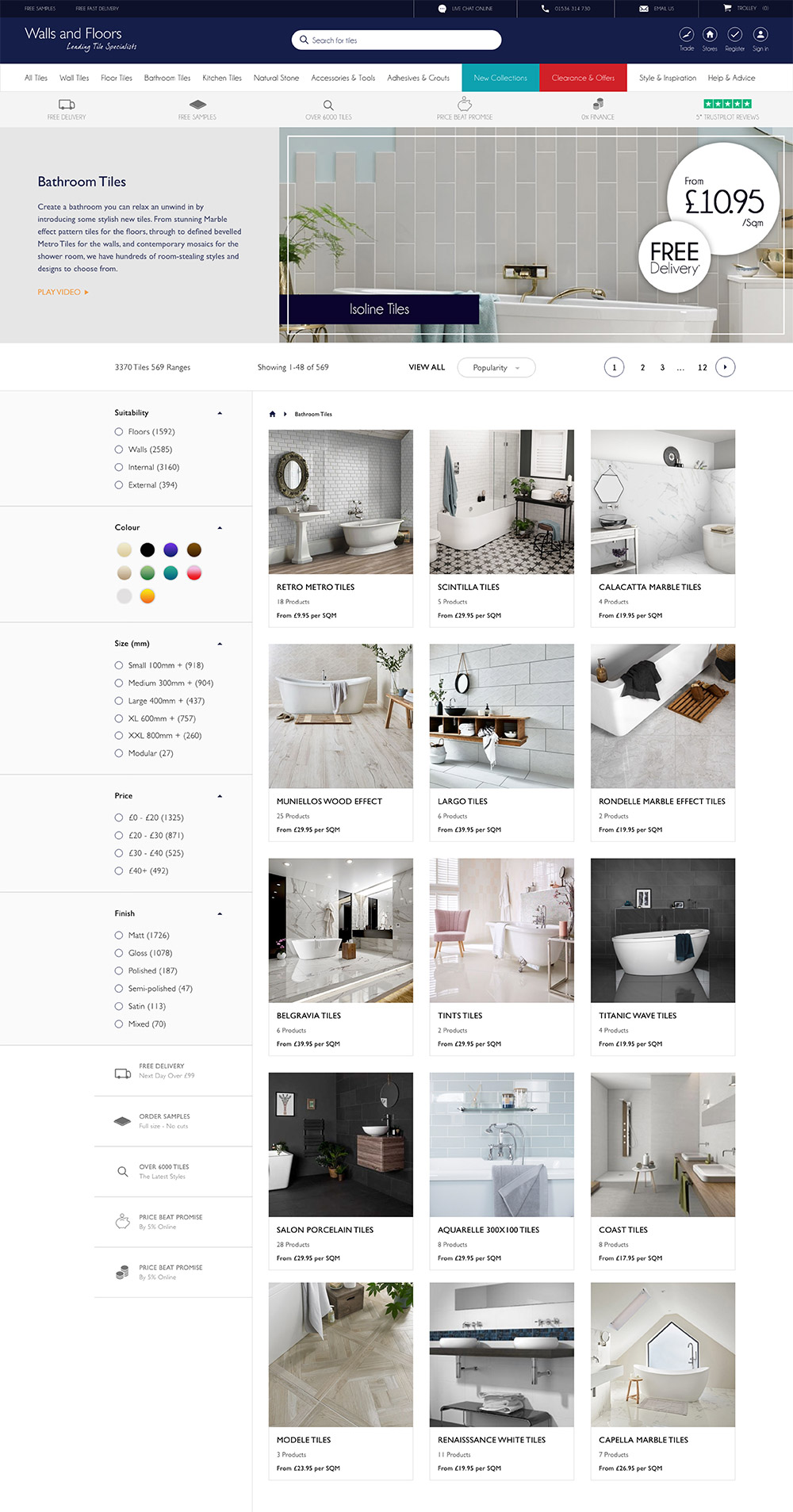 Full length screen shot of the bathroom tiles page