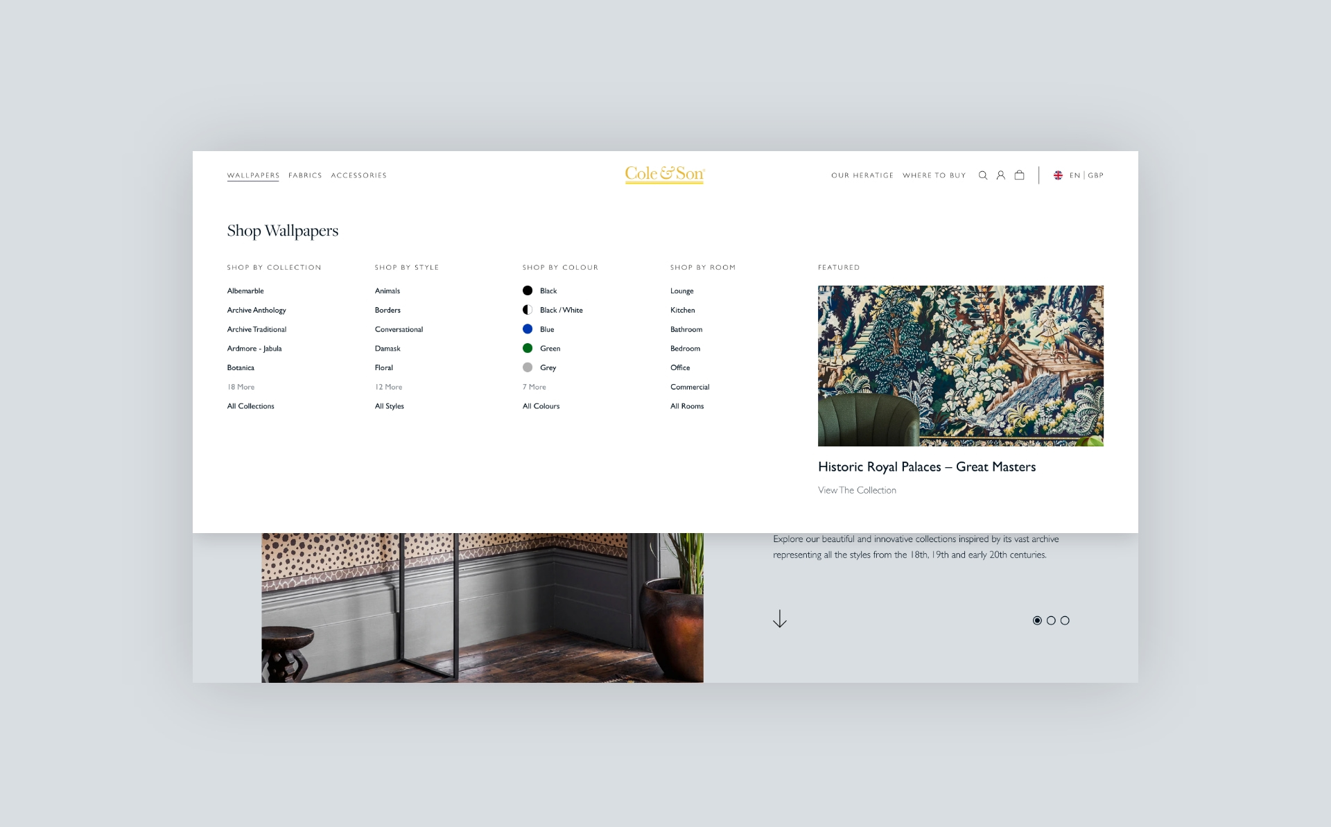 Website menu design - headless shopify development