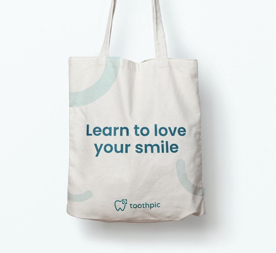 Toothpic branded tote bag
