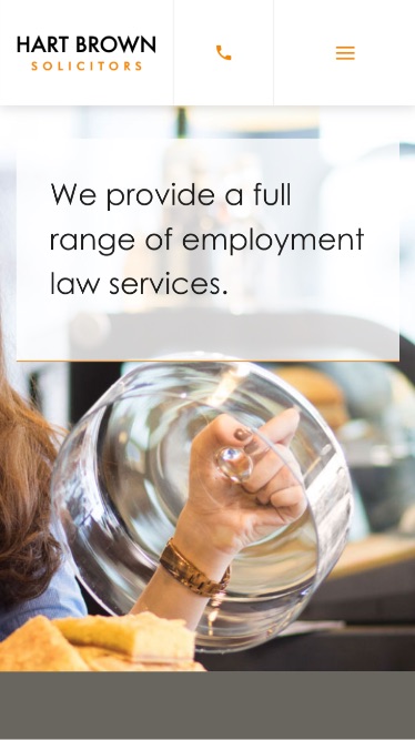 phone view of a services banner