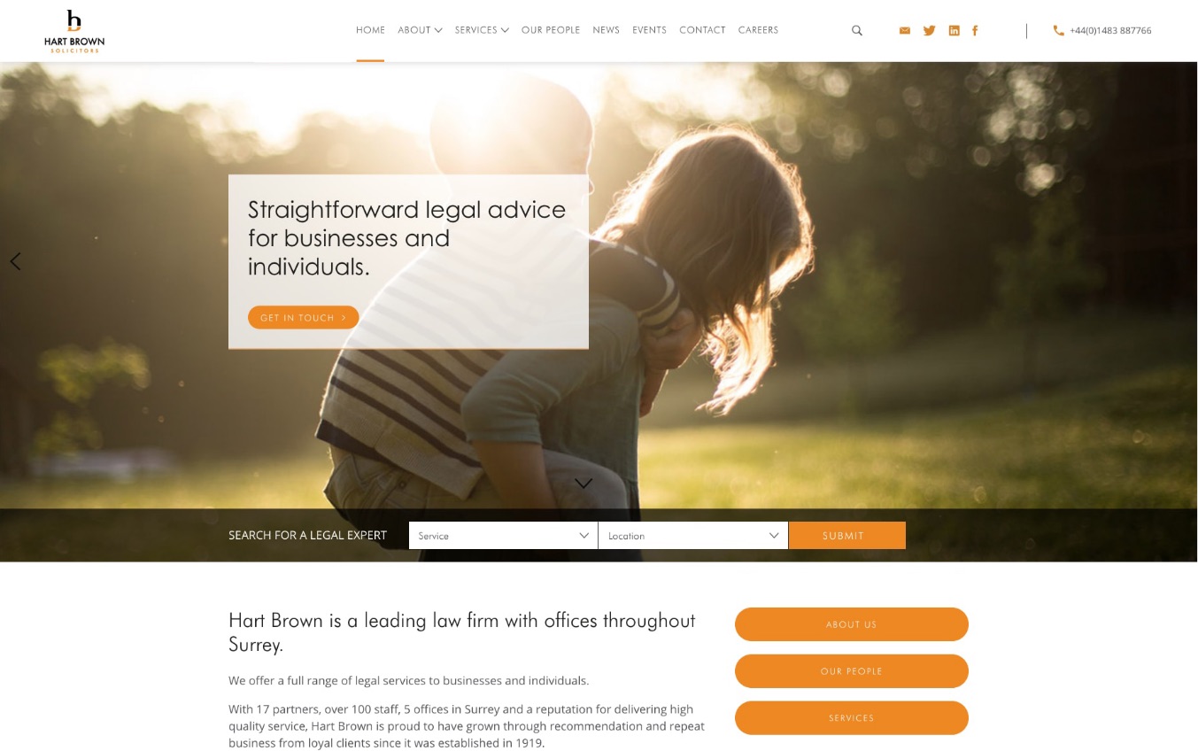 Desktop view of the homepage