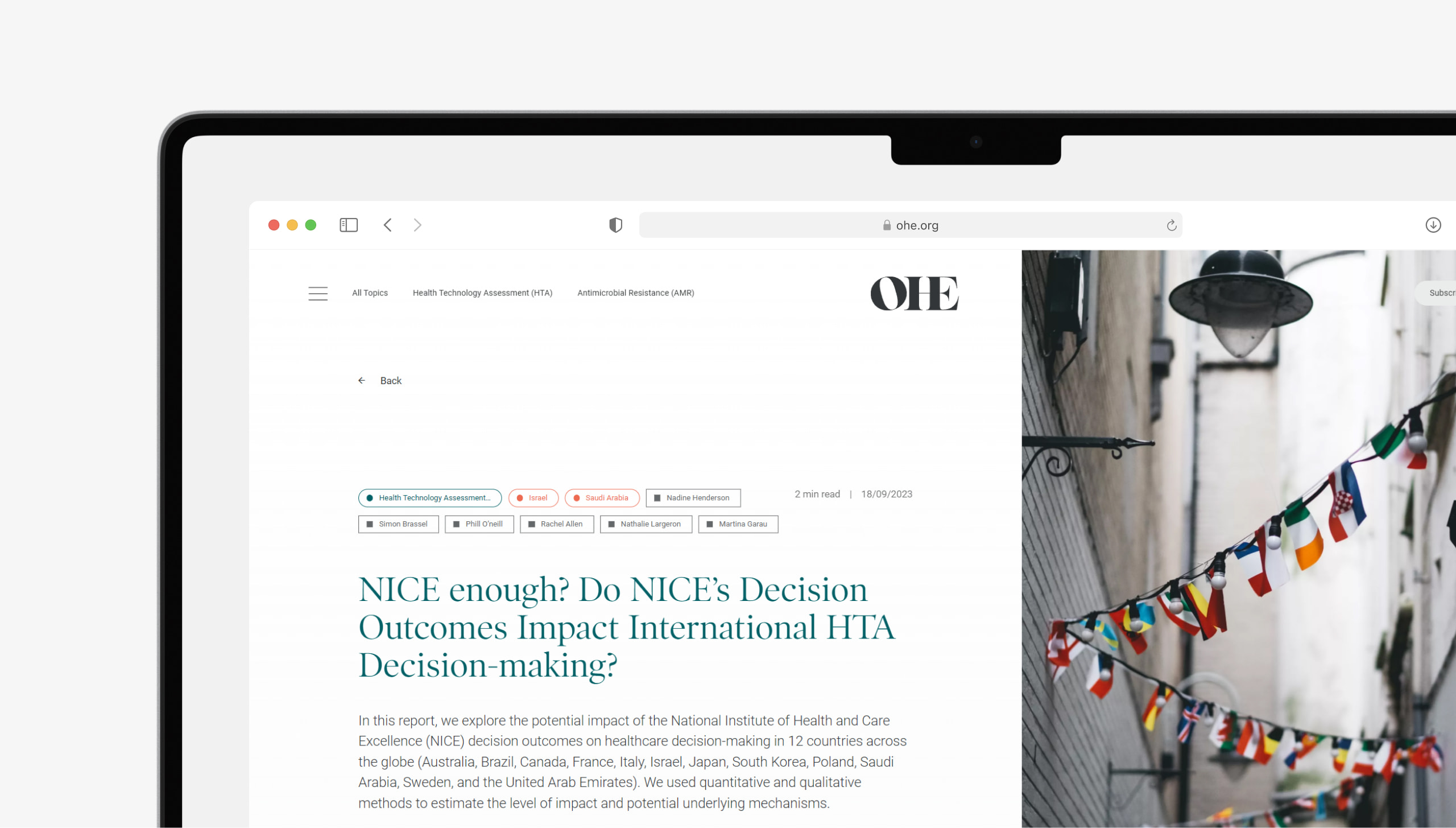 OHE Academic web design