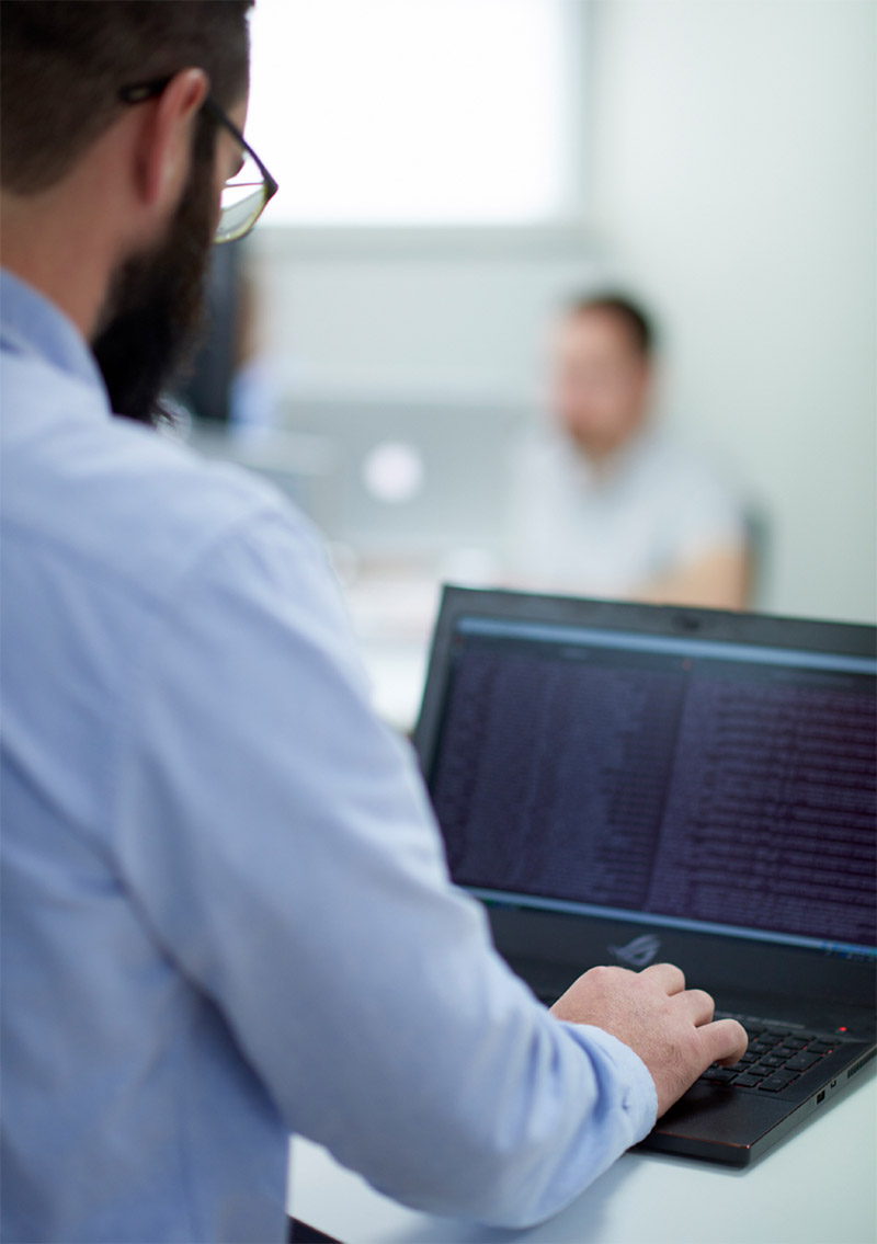 Developer coding new website