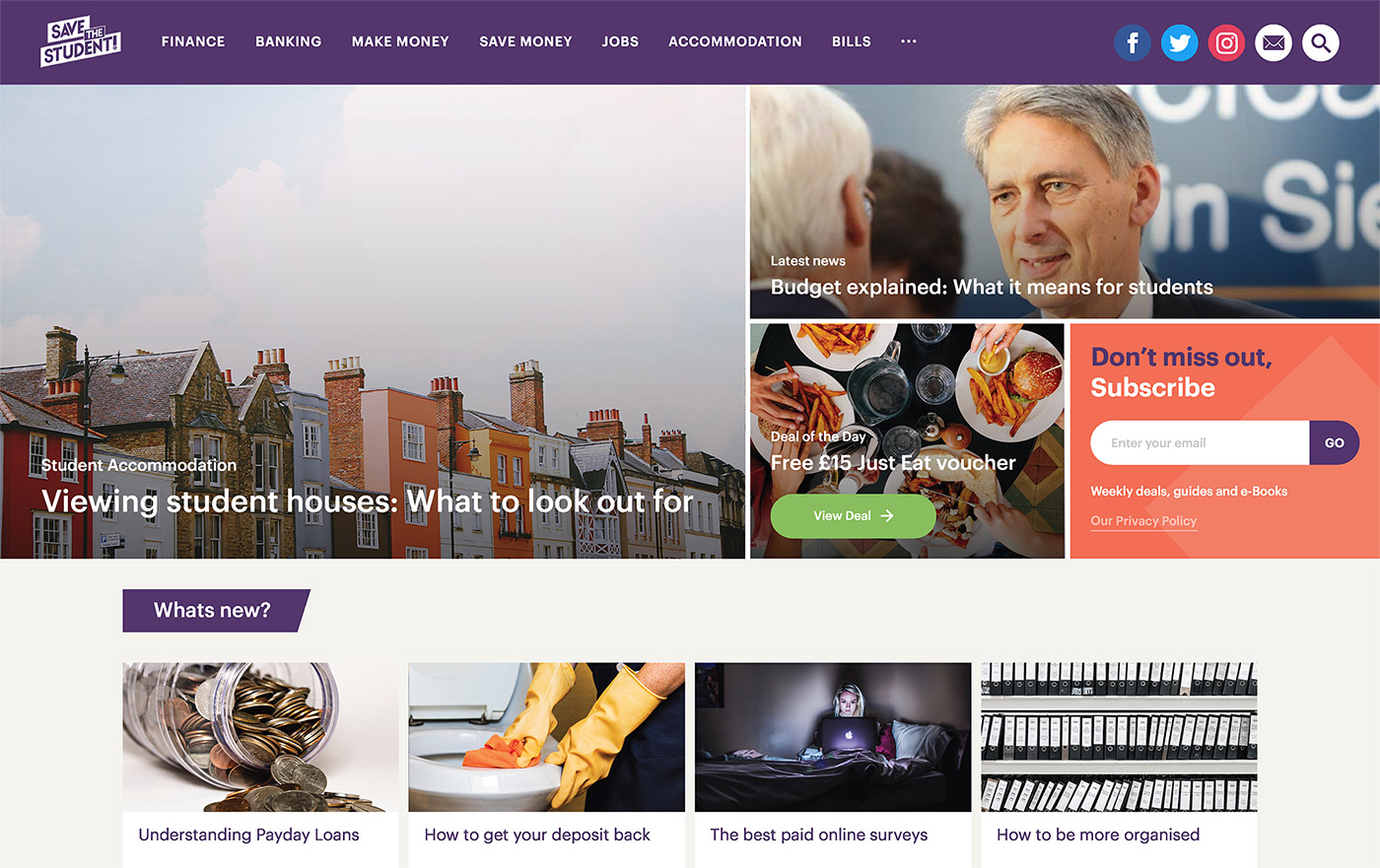 Save the Student homepage screenshot