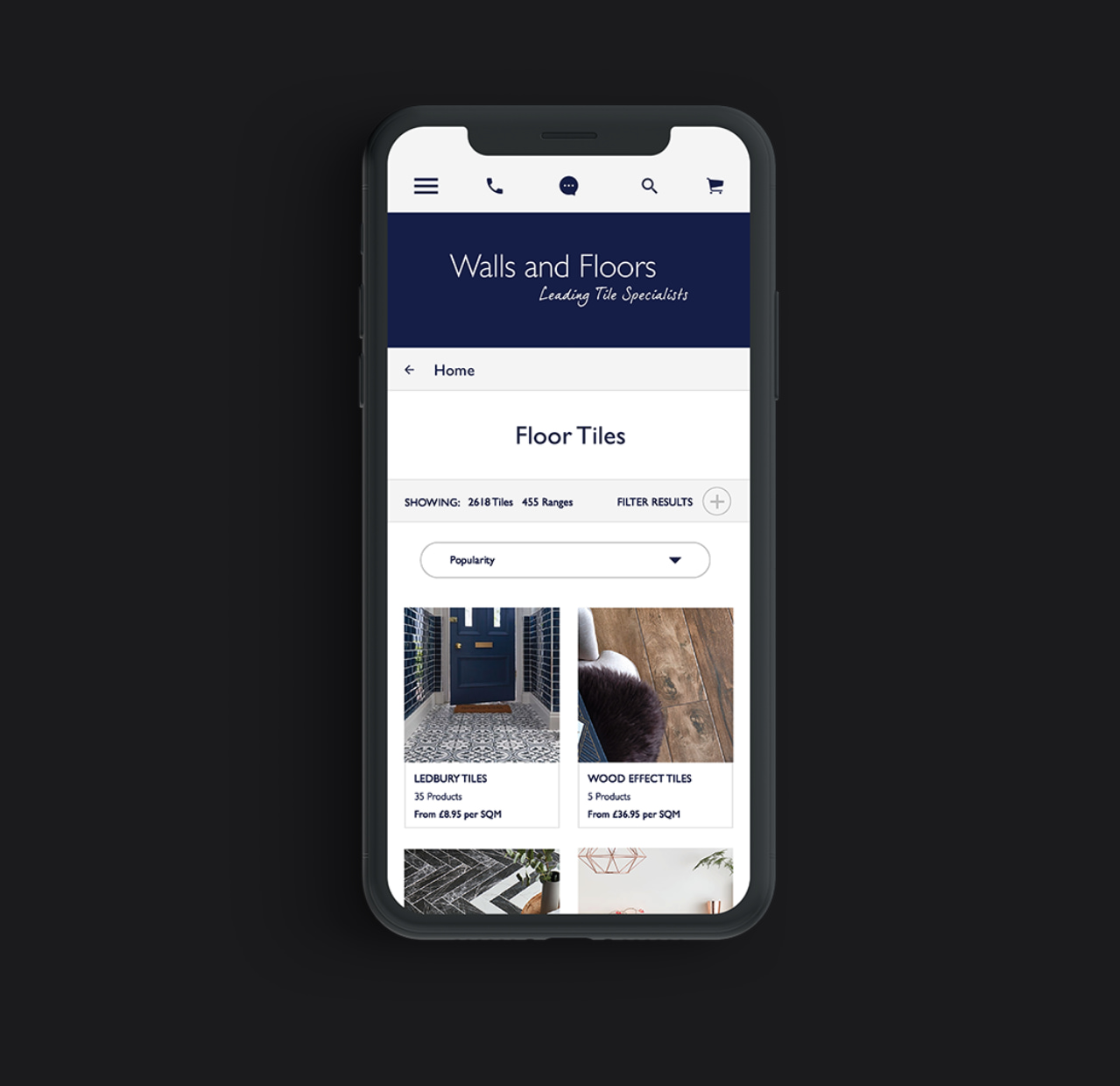 Walls and Floors eCommerce website