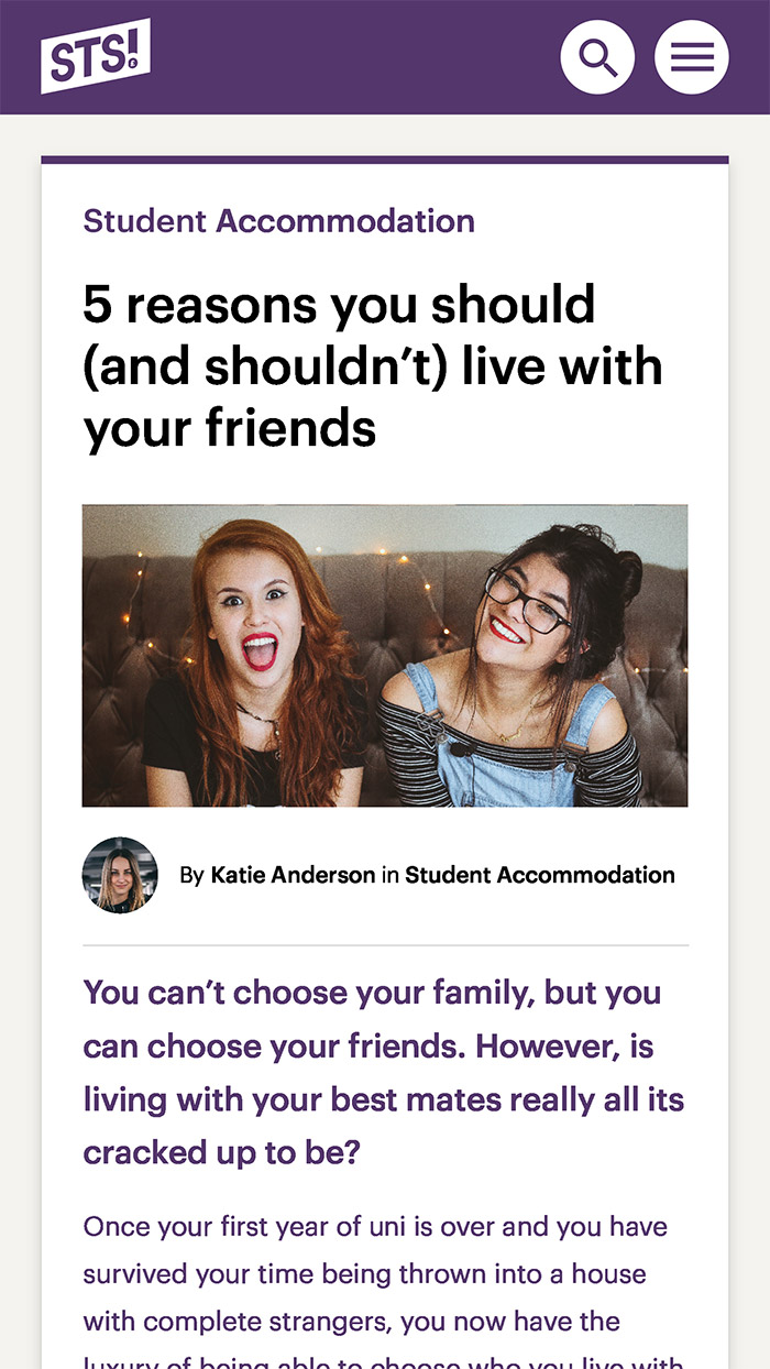 Mobile view of an article
