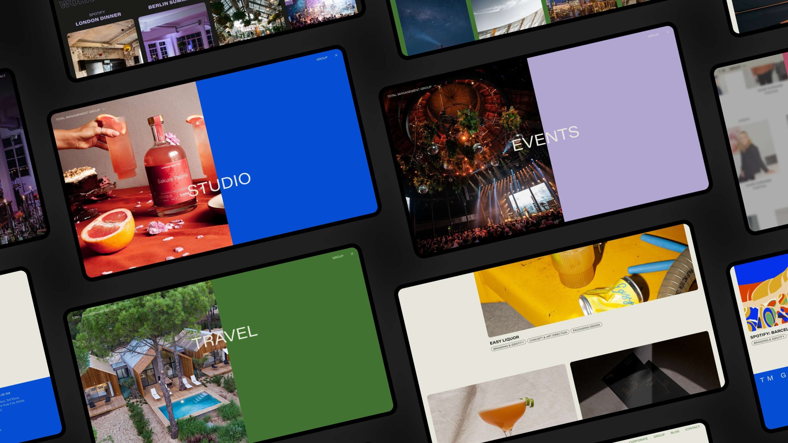 Event Management Web Design Collage
