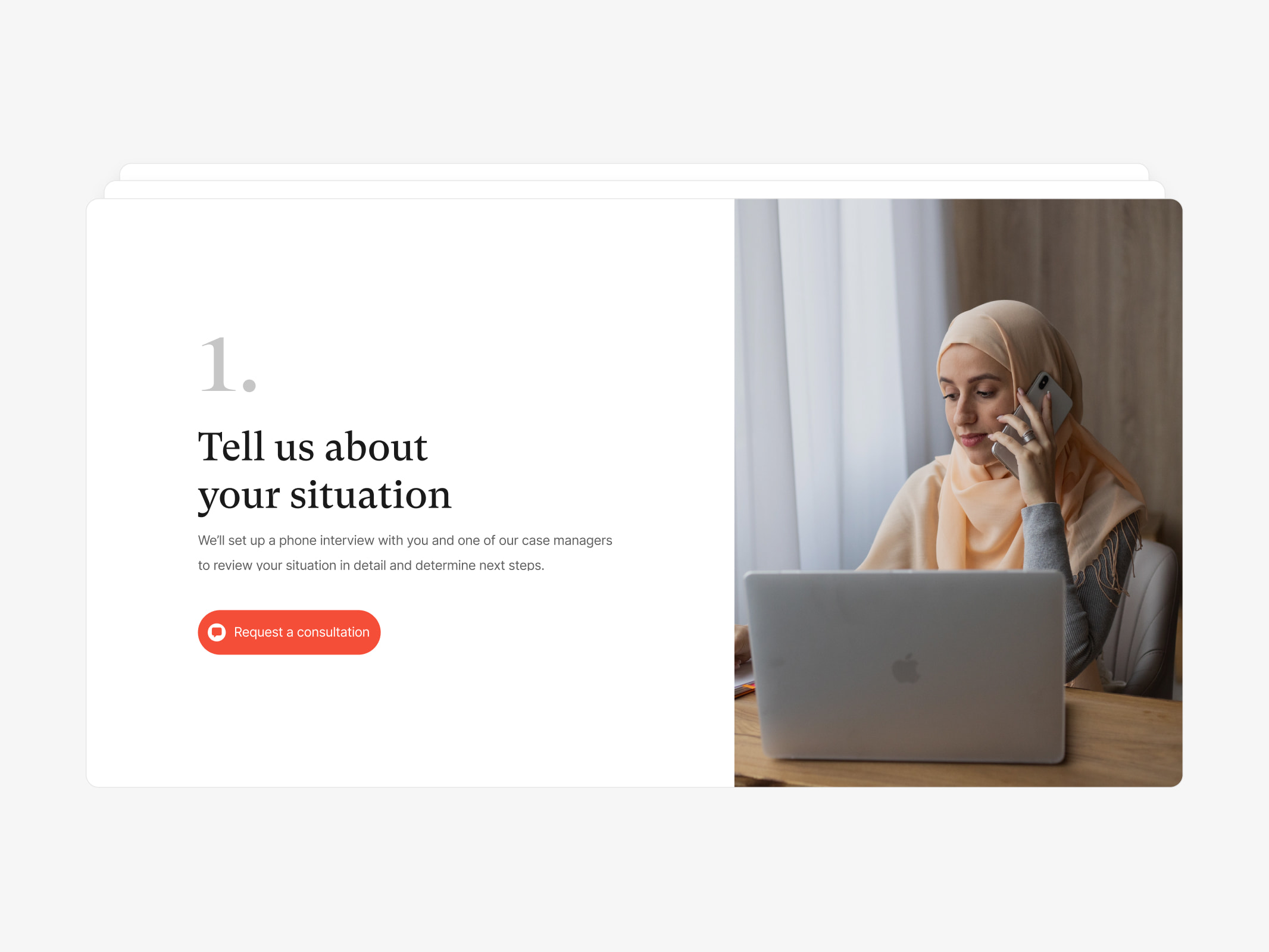 Screenshot from new website - steps to starting a claim