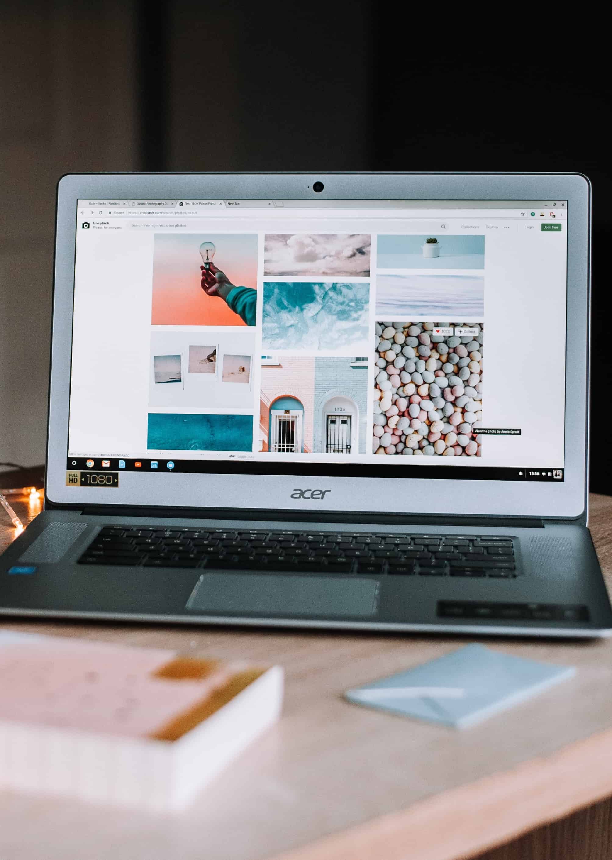 Website on laptop screen