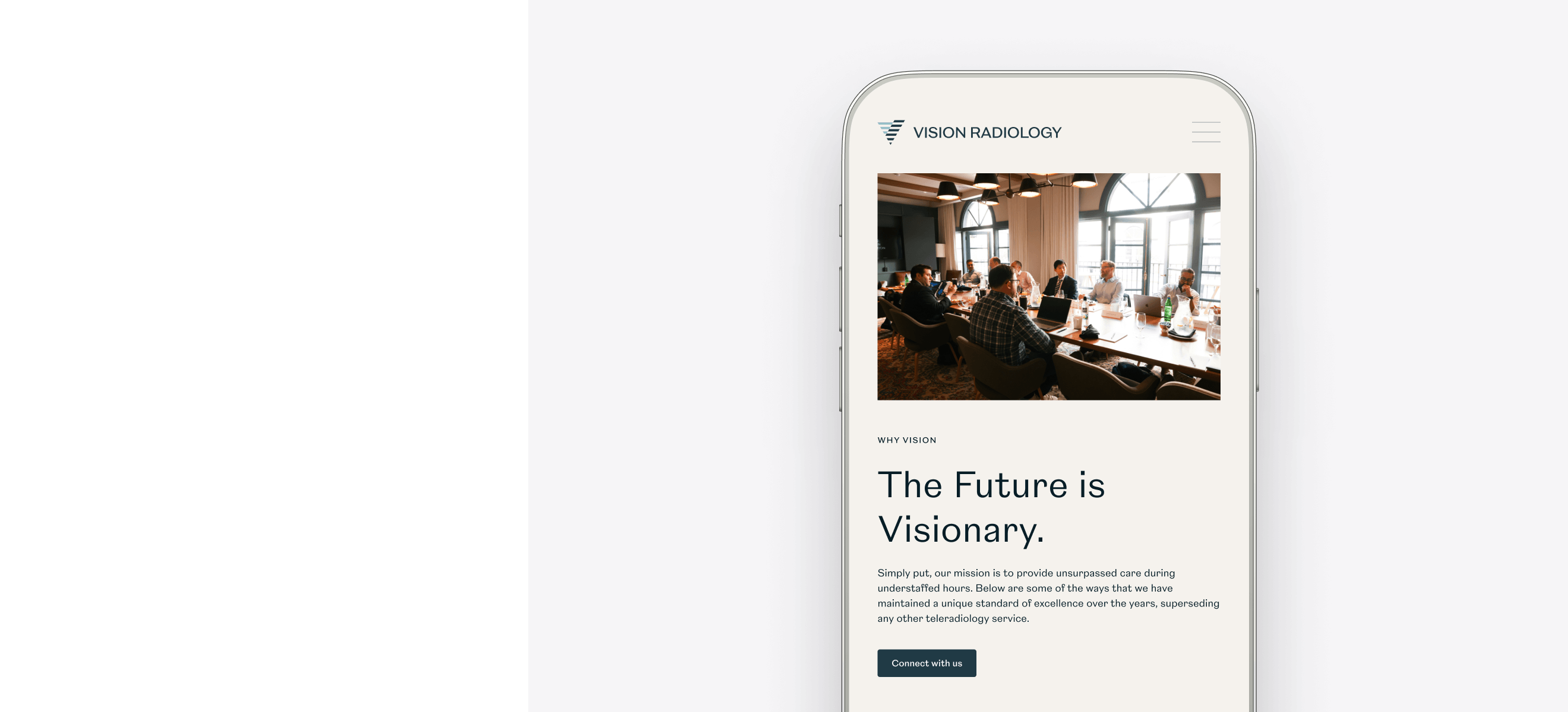 Mobile design of healthcare website