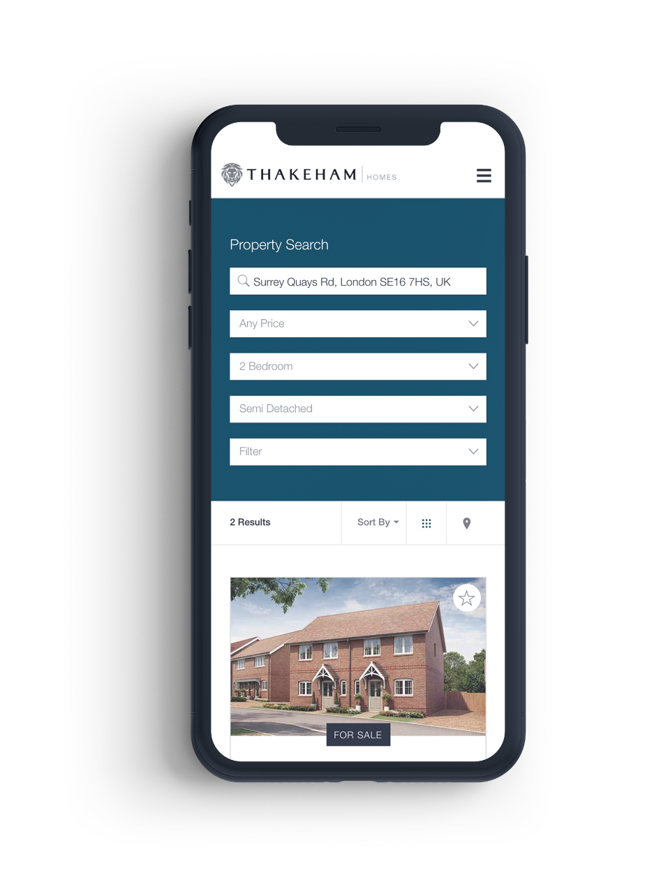 property search page on an iphone x